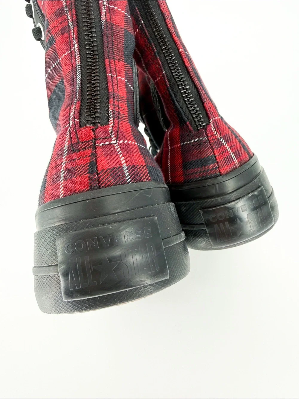 Converse Chuck Taylor All Star Lift XXHi Platform Plaid in Park Red Size 6.5
